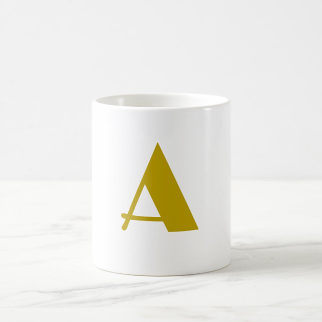 Mug Couleur or Personnalisé Monogramme Lettre initiale (Centre)