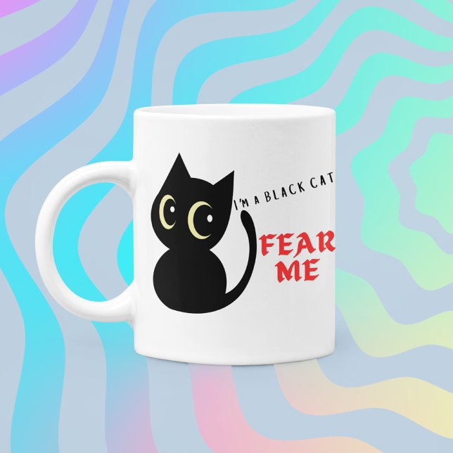 Mug Couleur rouge Fear Me dire Black Cat on (Créateur téléchargé)
