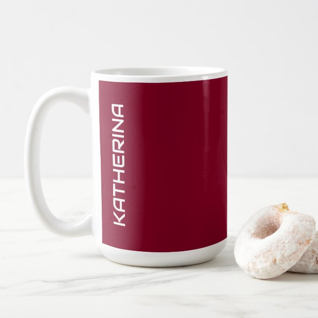 Mug Couleur solide bordeaux | Classic Personnalisé (Avec donut)