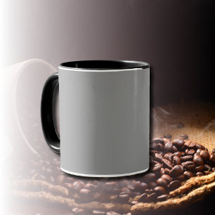 Mug Couleur solide gris-blanc Classic Elegant