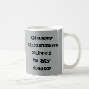 Mug Couleur solide hiver argent de Noël classique