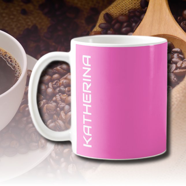 Mug Couleur solide rose néon | Classic Personnalisé (Créateur téléchargé)