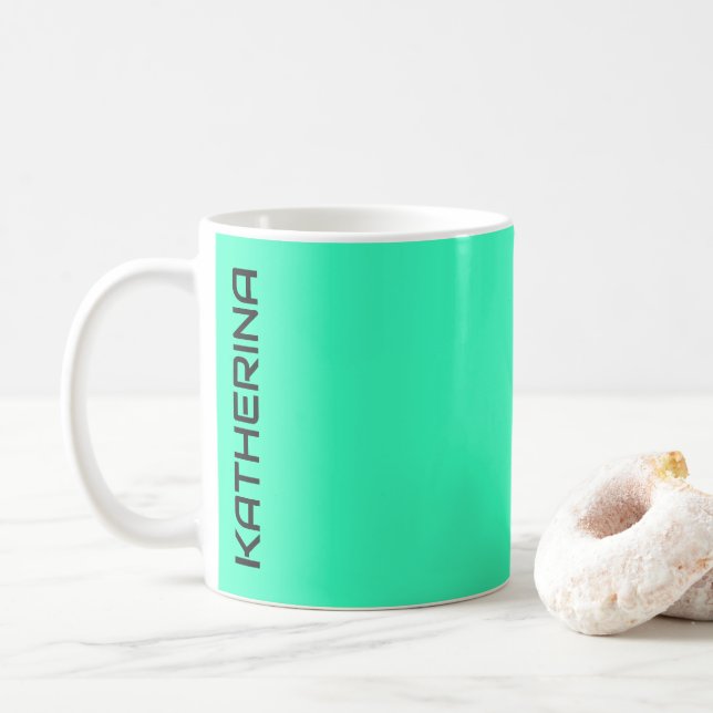 Mug Couleur solide Turquoise néon | Classic Personnali (Avec donut)