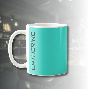 Mug Couleur solide turquoise personnalisée