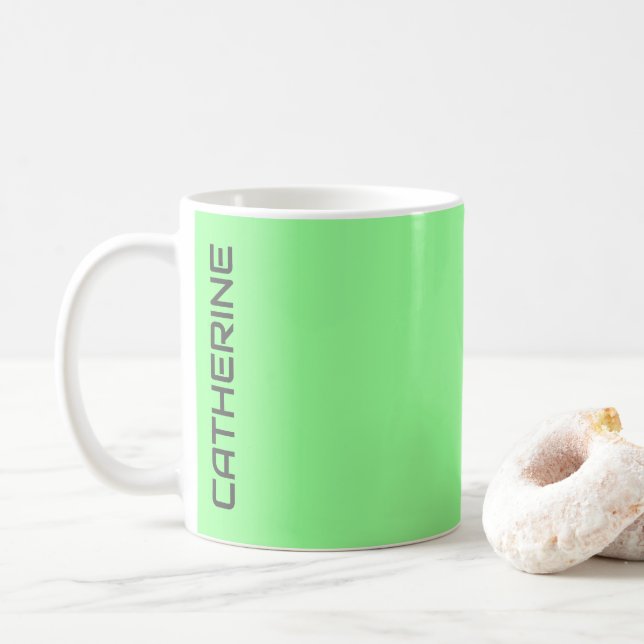 Mug Couleur solide verte à la menthe personnalisée (Avec donut)