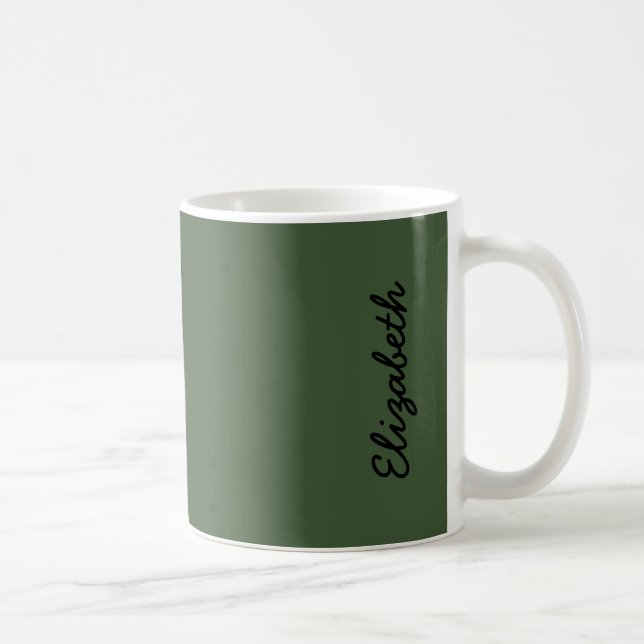 Mug Couleur solide verte de la forêt (Droite)