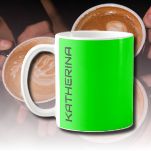 Mug Couleur solide verte néon électrique   Personnalis