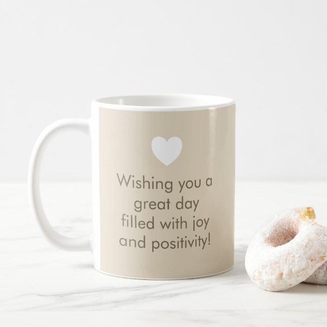 Mug Couleur tendance Beige naturel - Nom / Musique de  (Avec donut)
