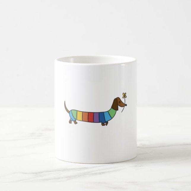 Mug Couleur trait mignon chien arc-en-ciel (Centre)