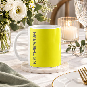 Mug Couleur uni jaune néon Classic Personnalisé