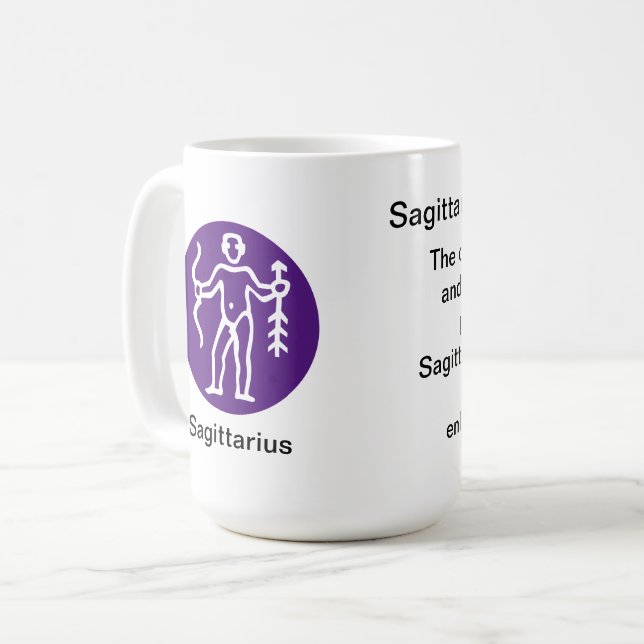 Mug - Couleur zodiaque pour Sagittarius (Devant gauche)