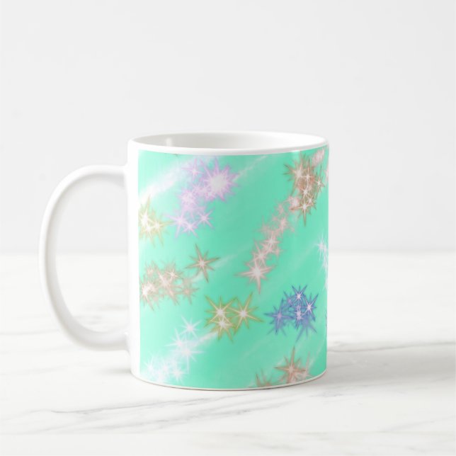 Mug Couleurs bleu violet courbes ondulé design motif o (Gauche)