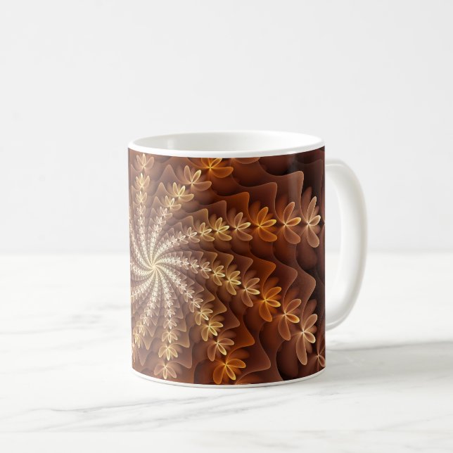 Mug Couleurs chaudes, Trippy Moderne Motif d'art fract (Devant droit)