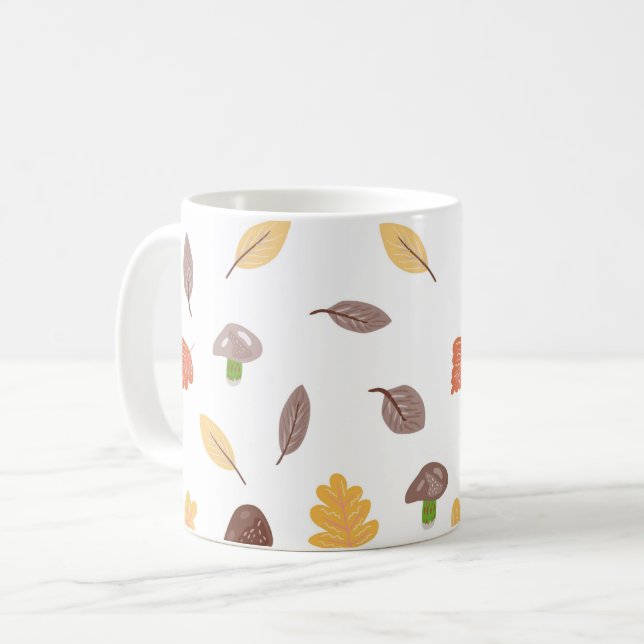 Mug Couleurs d'automne avec Feuilles et champignons (Devant gauche)