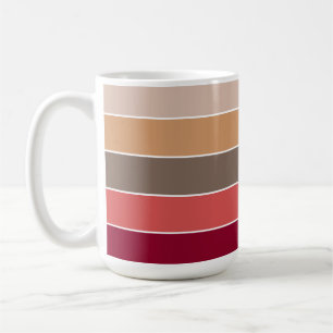 Mug Couleurs d'automne chaudes rayées de couleur uni c