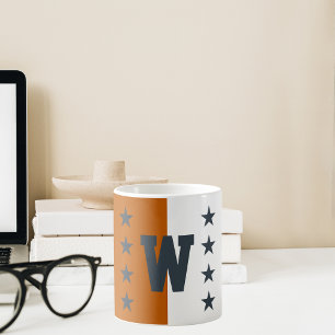 Mug Couleurs de collège brûlées orange, gris foncé et 