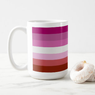 Mug Couleurs de fierté lesbienne au rouge à lèvres -