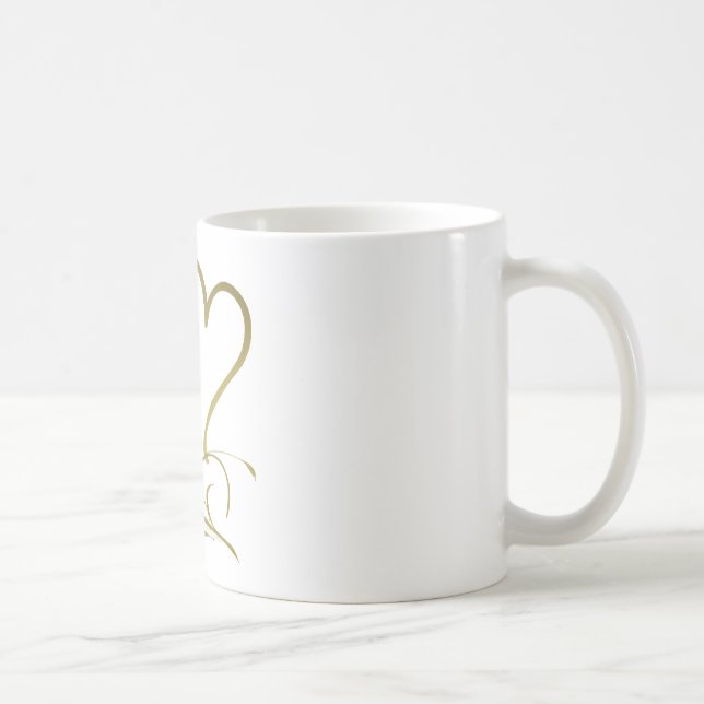 Mug Couleurs de fond modifiables Forever Hearts Gold (Droite)