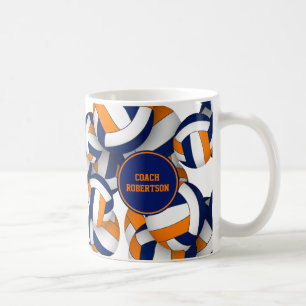 Mug couleurs de l'école orange bleu cadeau pour l'entr