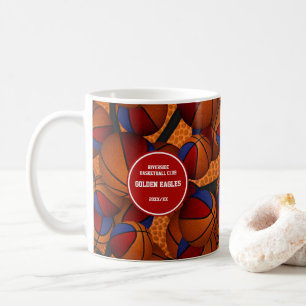 Mug Couleurs de l'équipe de basket bleu rouge nom de l