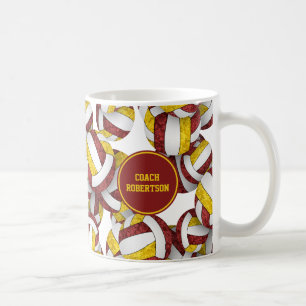 Mug couleurs de l'équipe de volley-ball bordeaux or no