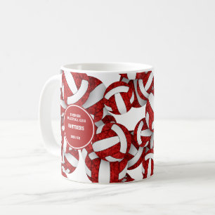 Mug couleurs de l'équipe de volley-ball rouge blanc no