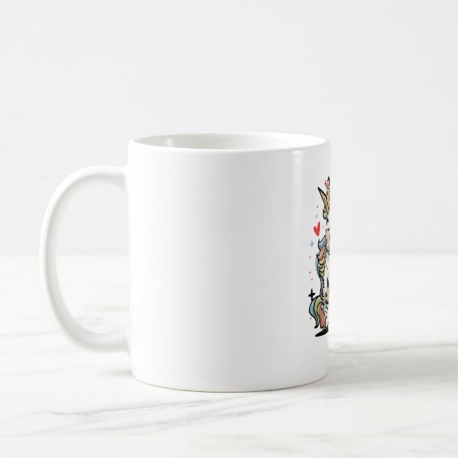 Mug Couleurs de licorne mignonnes (Gauche)