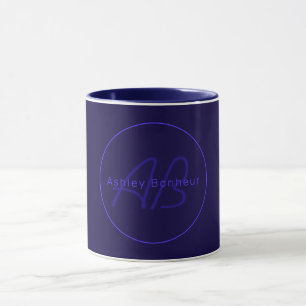 Mug Couleurs Deep Purple Modernes   Nom et Monogramme 