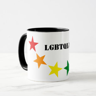 Mug COULEURS DU DRApeau ARC-EN-CIEL ÉTOILES + vos idée