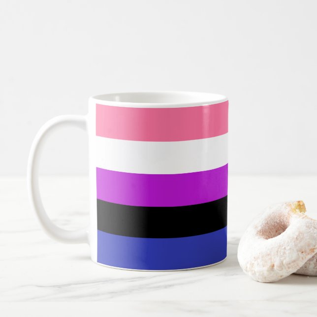 Mug Couleurs du drapeau de fluide de genre (Avec donut)