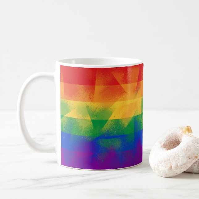 Mug Couleurs du drapeau LGBT (Avec donut)