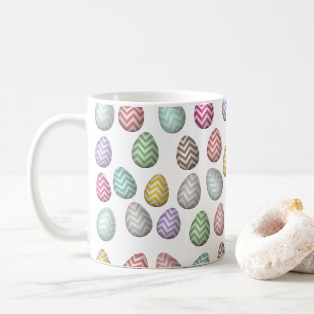 Mug Couleurs Motifs des oeufs de Pâques mignonnes (Avec donut)