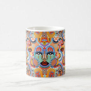 Mug Couleurs, motifs et visages qui se chevauchent