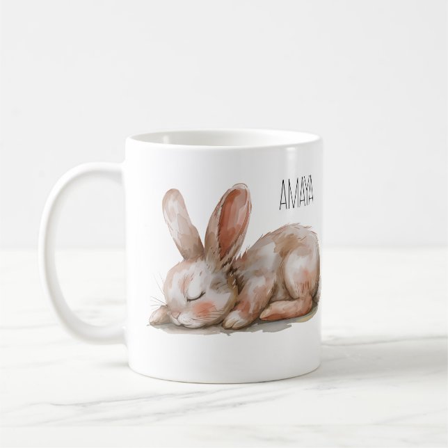 Mug Couleurs neutres du lapin dormant (Gauche)