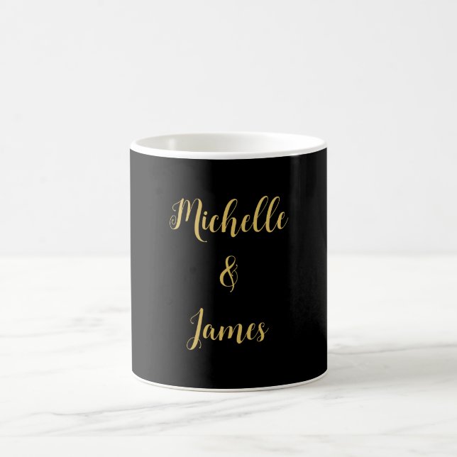 Mug Couleurs Noir & Or Professionnel Tendance Moderne (Centre)