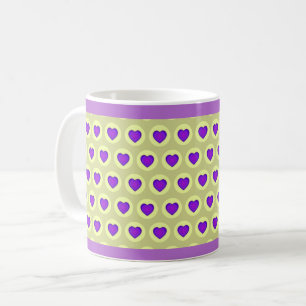 Mug Couleurs pastel & coeurs violets battre