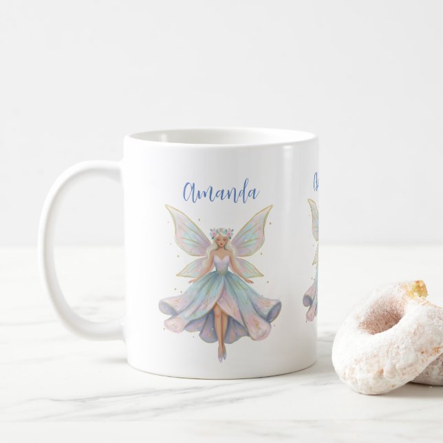 Mug Couleurs pastel de l'ange magique fée (Avec donut)
