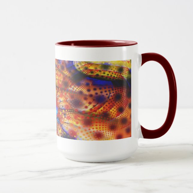Mug Couleurs primaires Cool Fractal fin Abstrait (Droite)