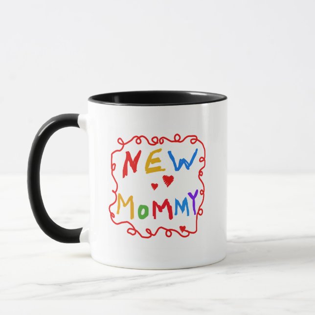 Mug Couleurs primaires Texte Nouveaux T-shirts maman (Gauche)
