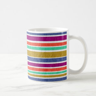 Mug Couleurs Rétro Aspect Texturé Rayures
