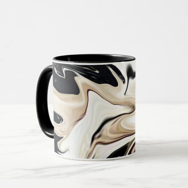 Mug Couleurs rétro élégantes abstraites texture fluide (Devant gauche)
