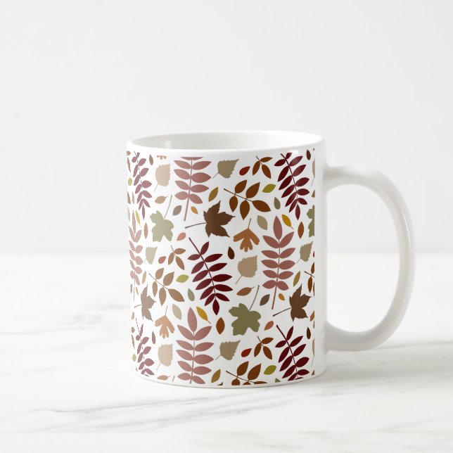 Mug Couleurs tombées du Motif Feuille tombées sur blan (Droite)