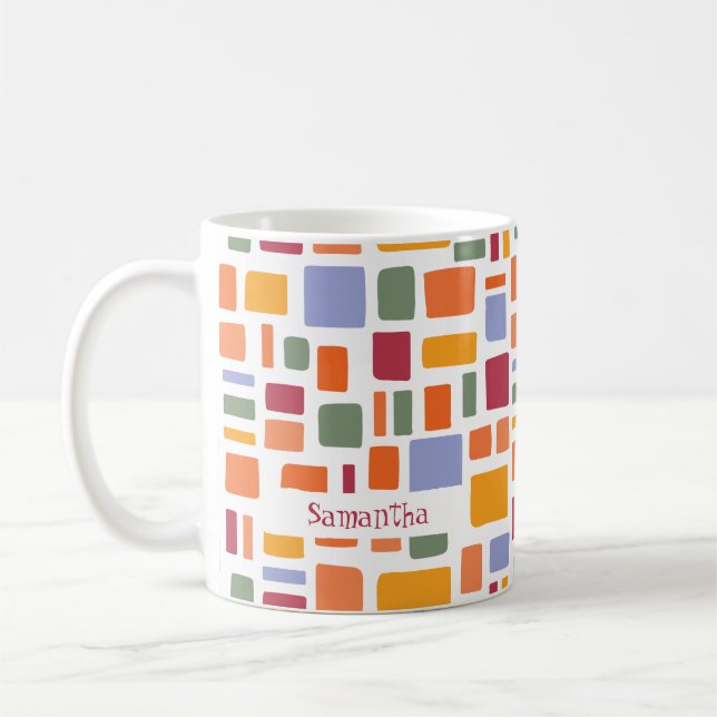 Mug Couleurs Tropicales Lumineuses Carrés et rectangle (Gauche)