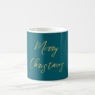 Mug Couleurs Turquoise foncé et or Joyeux Noël