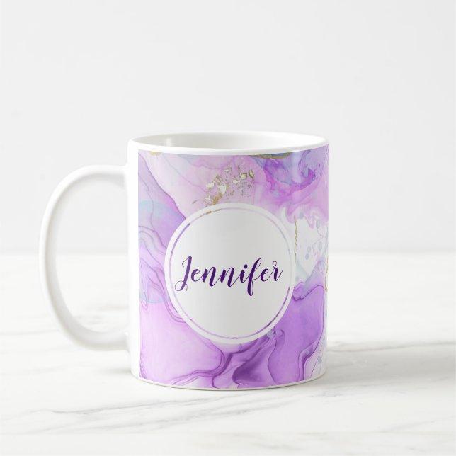 Mug Couleurs violettes, vertes, roses, élégantes (Gauche)
