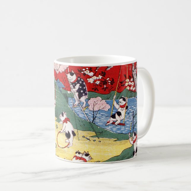 Mug Country japonaise Cats, Utagawa Kunitoshi (Devant droit)