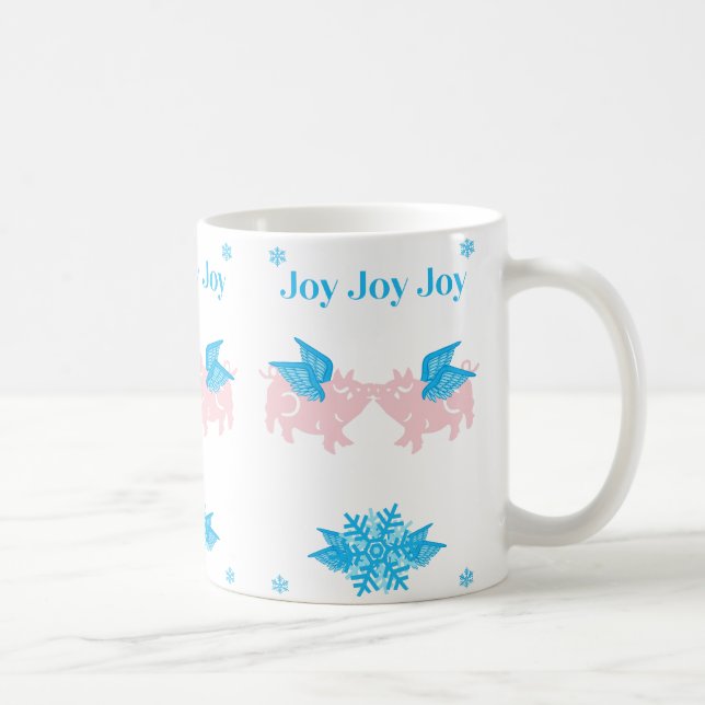 Mug Coup de neige mignon de Kissing ailes roses roses (Droite)