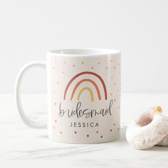 Mug Coup de poing personnalisé en terre cuite rose arc (Avec donut)