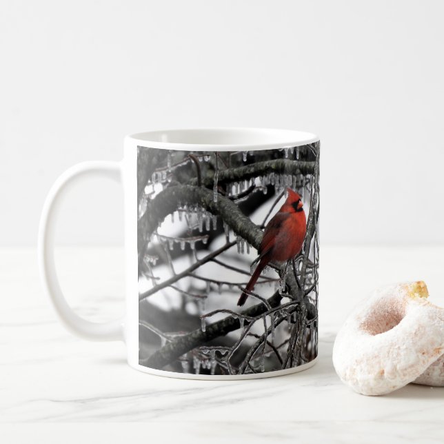 Mug Coupe avec Cardinal avec Écriture (Avec donut)