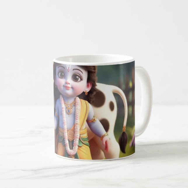 Mug Coupe avec petit krishna. (Devant droit)